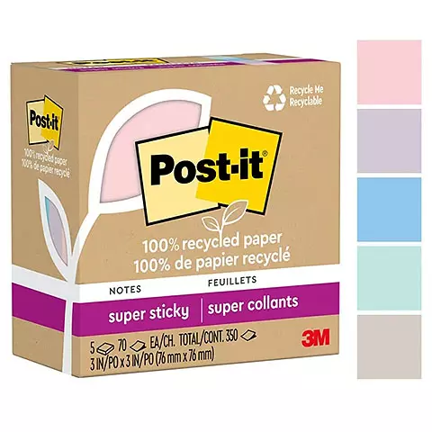 3M Post-it 654R-5SSNRP利貼狠黏環保便條紙5色